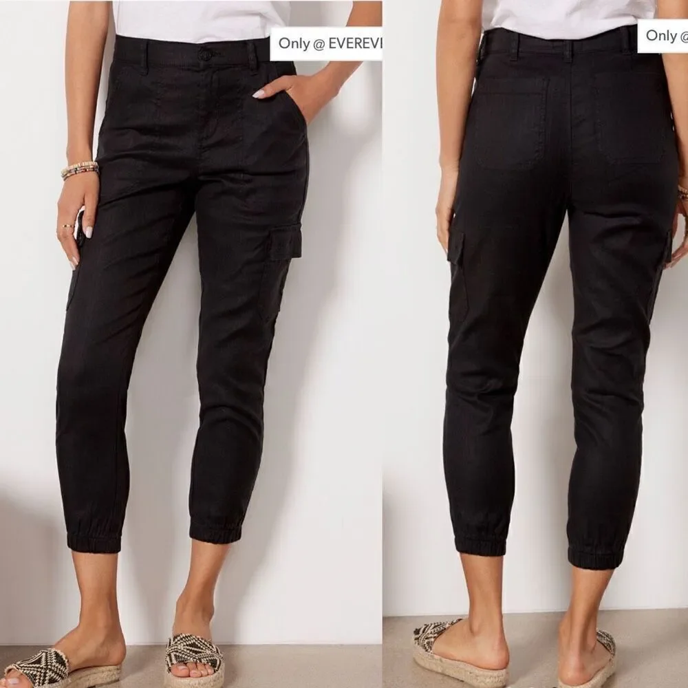 Evereve Black Tessa Cargo Jogger Pants‎ Size 25